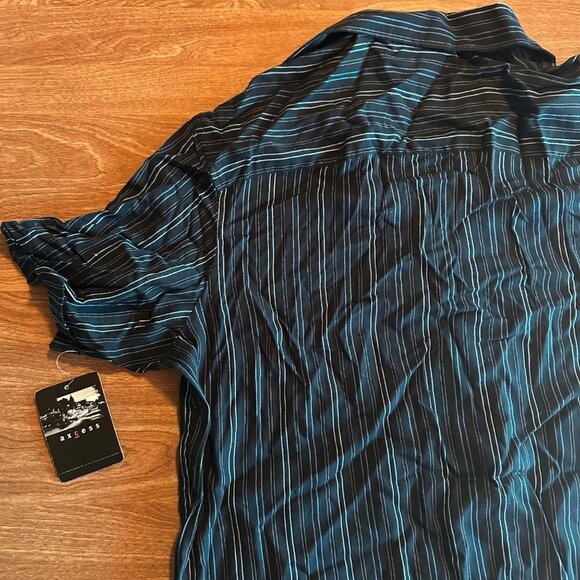 Axcess Black Pin Striped Button Down Shirt NWT Size L - Picture 10 of 14